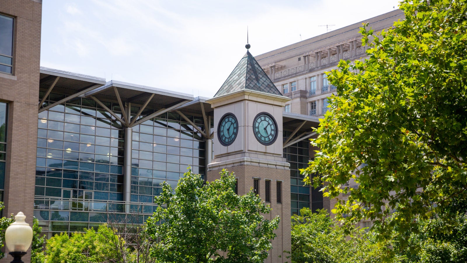 The GA Law center clock tower.