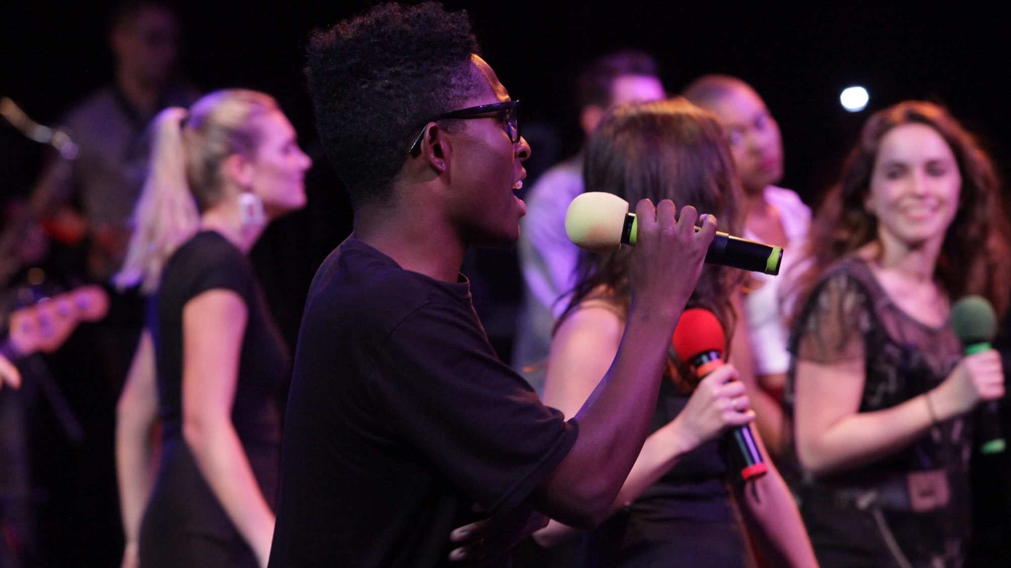 Student performs at GEMA Rocks concert.