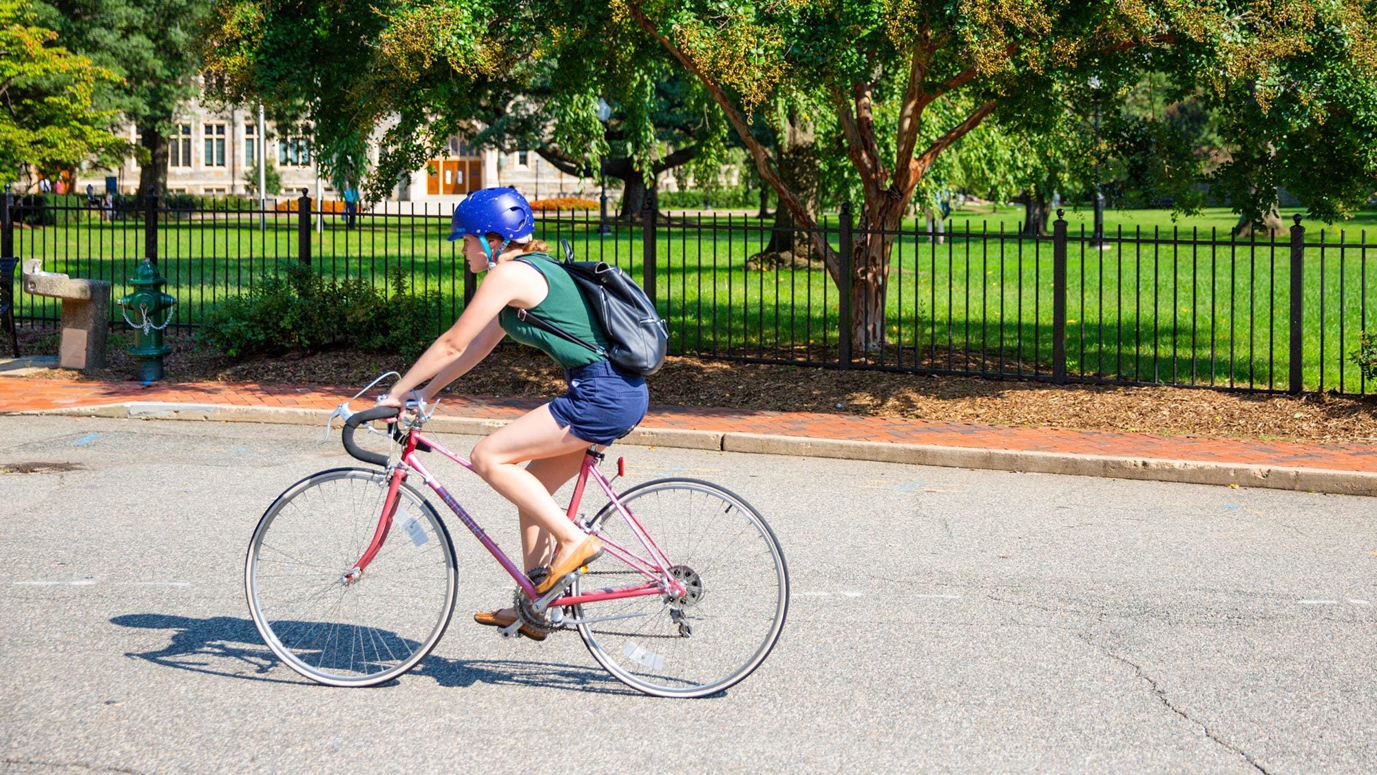 A GA student bicycling