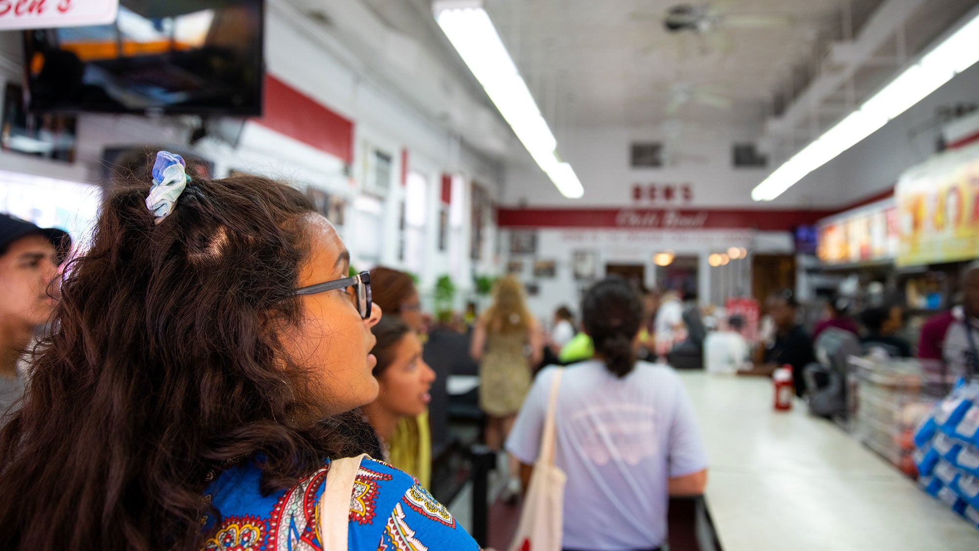 A student orders at Ben&#039;s Chili Bowl